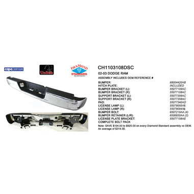 Upgrade Your Auto | Replacement Bumpers and Roll Pans | 03 Dodge RAM 1500 | CRSHX01999