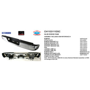 Upgrade Your Auto | Replacement Bumpers and Roll Pans | 04-09 Dodge RAM 1500 | CRSHX02003