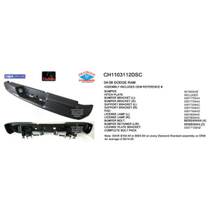 Upgrade Your Auto | Replacement Bumpers and Roll Pans | 04-08 Dodge RAM 1500 | CRSHX02006