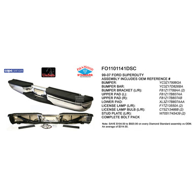 Upgrade Your Auto | Replacement Bumpers and Roll Pans | 99-07 Ford Super Duty | CRSHX04688