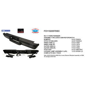 Upgrade Your Auto | Replacement Bumpers and Roll Pans | 93-11 Ford Ranger | CRSHX04694