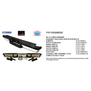 Upgrade Your Auto | Replacement Bumpers and Roll Pans | 93-11 Ford Ranger | CRSHX04706