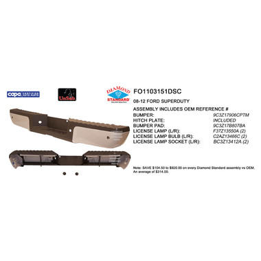 Upgrade Your Auto | Replacement Bumpers and Roll Pans | 08-12 Ford Super Duty | CRSHX04795