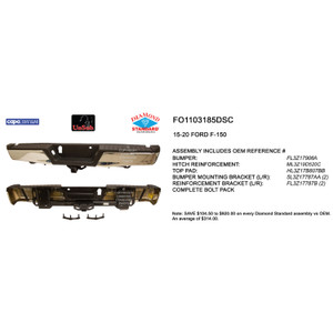 Upgrade Your Auto | Replacement Bumpers and Roll Pans | 15-20 Ford F-150 | CRSHX04814