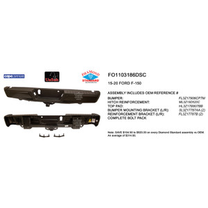 Upgrade Your Auto | Replacement Bumpers and Roll Pans | 15-19 Ford F-150 | CRSHX04816