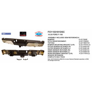 Upgrade Your Auto | Replacement Bumpers and Roll Pans | 15-20 Ford F-150 | CRSHX04824