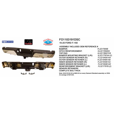 Upgrade Your Auto | Replacement Bumpers and Roll Pans | 15-20 Ford F-150 | CRSHX04824