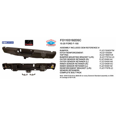 Upgrade Your Auto | Replacement Bumpers and Roll Pans | 15-20 Ford F-150 | CRSHX04826