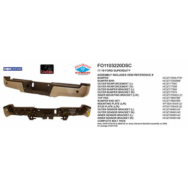 Upgrade Your Auto | Replacement Bumpers and Roll Pans | 17-22 Ford Super Duty | CRSHX04835