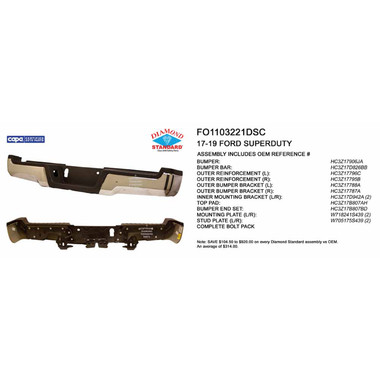 Upgrade Your Auto | Replacement Bumpers and Roll Pans | 17-22 Ford Super Duty | CRSHX04836