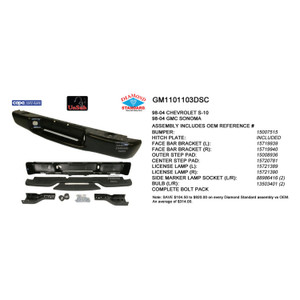Upgrade Your Auto | Replacement Bumpers and Roll Pans | 98-00 Isuzu Pickup | CRSHX08505