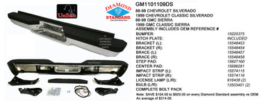 Upgrade Your Auto | Replacement Bumpers and Roll Pans | 88-02 Chevrolet C/K | CRSHX08507