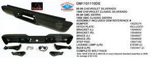 Upgrade Your Auto | Replacement Bumpers and Roll Pans | 88-00 Chevrolet C/K | CRSHX08509