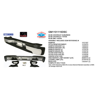 Upgrade Your Auto | Replacement Bumpers and Roll Pans | 00-06 Chevrolet Suburban | CRSHX08513