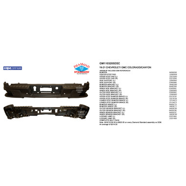 Upgrade Your Auto | Replacement Bumpers and Roll Pans | 19-22 GMC Canyon | CRSHX08622
