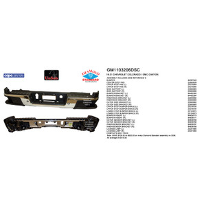 Upgrade Your Auto | Replacement Bumpers and Roll Pans | 19-22 GMC Canyon | CRSHX08624