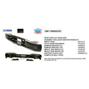 Upgrade Your Auto | Replacement Bumpers and Roll Pans | 07-13 Chevrolet Avalanche | CRSHX08665