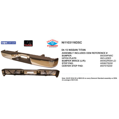 Upgrade Your Auto | Replacement Bumpers and Roll Pans | 04-15 Nissan Titan | CRSHX21469