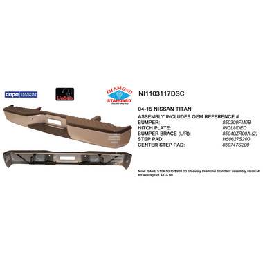 Upgrade Your Auto | Replacement Bumpers and Roll Pans | 04-15 Nissan Titan | CRSHX21471