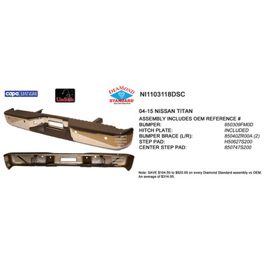 Upgrade Your Auto | Replacement Bumpers and Roll Pans | 04-15 Nissan Titan | CRSHX21472