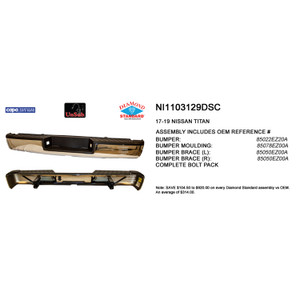 Upgrade Your Auto | Replacement Bumpers and Roll Pans | 17-19 Nissan Titan | CRSHX21479