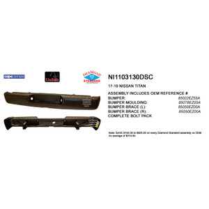 Upgrade Your Auto | Replacement Bumpers and Roll Pans | 17-19 Nissan Titan | CRSHX21481