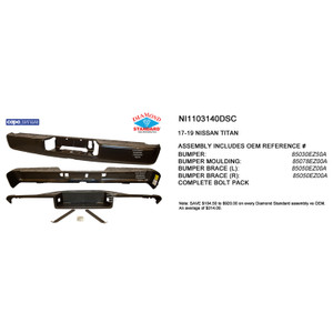 Upgrade Your Auto | Replacement Bumpers and Roll Pans | 16-19 Nissan Titan | CRSHX21487