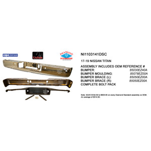 Upgrade Your Auto | Replacement Bumpers and Roll Pans | 16-19 Nissan Titan | CRSHX21488