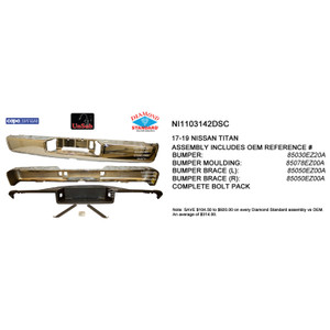 Upgrade Your Auto | Replacement Bumpers and Roll Pans | 16-19 Nissan Titan | CRSHX21489