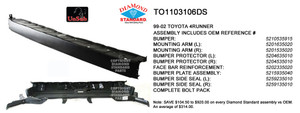 Upgrade Your Auto | Replacement Bumpers and Roll Pans | 99-02 Toyota 4Runner | CRSHX25524