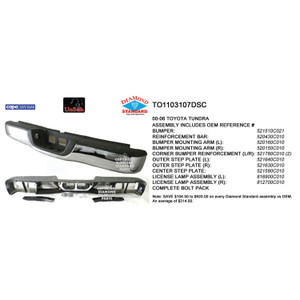 Upgrade Your Auto | Replacement Bumpers and Roll Pans | 00-06 Toyota Tundra | CRSHX25525