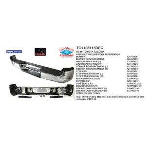 Upgrade Your Auto | Replacement Bumpers and Roll Pans | 05-15 Toyota Tacoma | CRSHX25532