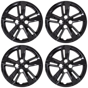 Set of 4 16" 5 Dbl Spoke Wheel Covers for 2018-2023 Nissan Kicks S - Gloss Black