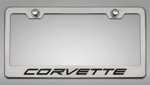 License Plate Frame for 2020-22 Chevy Corvette C8 w/Vinyl "Corvette" Inlay