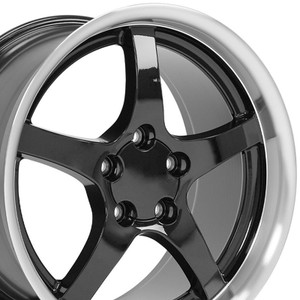 18" Black Rear Wheel w/Machined Lip for 1988-2004 Chevy Corvette - RVO0154