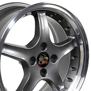 17" Anthracite Wheel w/Machined Lip for 1979-1993 Ford Mustang - RVO0336