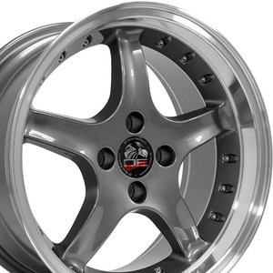 17" Anthracite Rear Wheel w/Machined Lip for 1979-1993 Ford Mustang - RVO0337