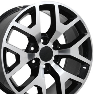 22" Machined Black Wheel for 1988-2020 Chevy Suburban 1500 - RVO0813