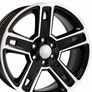 22" Machined Black Wheel for 1995-2020 Chevy Tahoe - RVO1397
