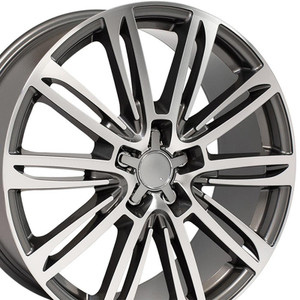 20" Gunmetal Machined Wheel for 2012-2018 Audi A6 - RVO1480