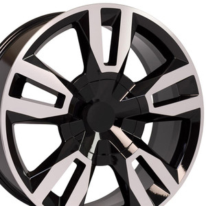 22" Machined Black Wheel for 1988-2000 Chevy C2500 - RVO1584