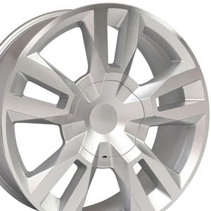 22" Machined Silver Wheel for 1995-2023 Chevy Tahoe - RVO1590