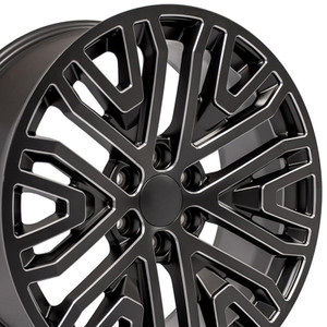 22" Black Wheel w/Milled Edge for 1999-2023 Chevy Silverado 1500 - RVO1712