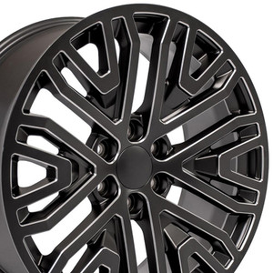 22" Black Wheel w/Milled Edge for 1992-1994 Chevy Blazer - RVO1715