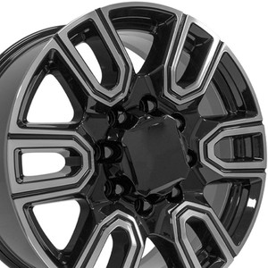 20" Machined Black Wheel for 2011-2023 Chevy Silverado 3500 HD - RVO2203