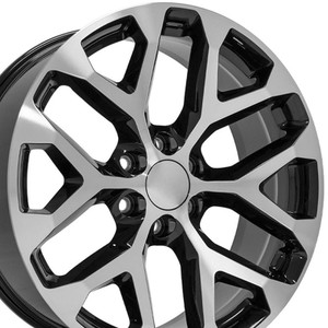 22" Machined Black Wheel for 1999-2023 Chevy Silverado 1500 - RVO2391