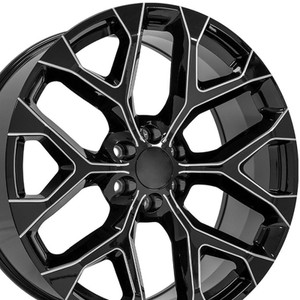 24" Black Wheel w/Milled Edge for 1988-2023 Chevy Suburban 1500 - RVO2410