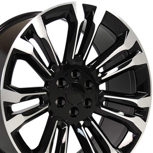 24" Machined Black Wheel for 1999-2023 Chevy Silverado 1500 - RVO2461