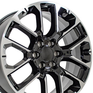 22" Machined Black Wheel for 1988-2023 Chevy Suburban 1500 - RVO2480