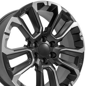 22" Satin Black Wheel w/Milled Edge for 2003-2014 GMC Savana 1500 - RVO2538